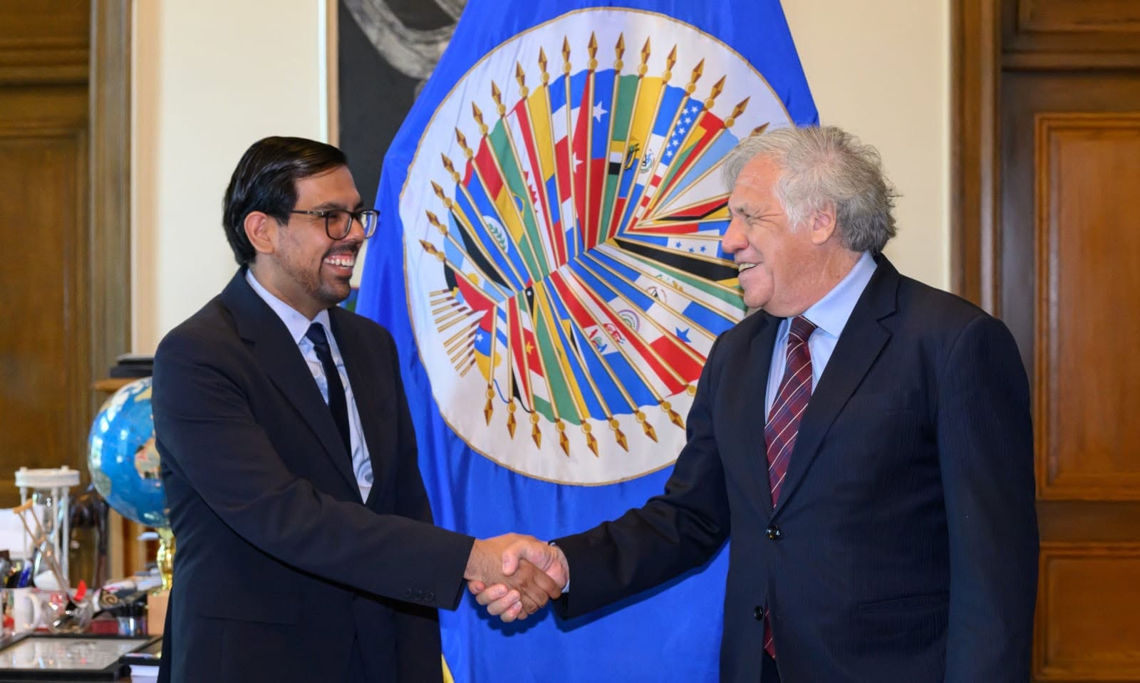 Carlo Angeles with Luis Almagro at the Organization of American States